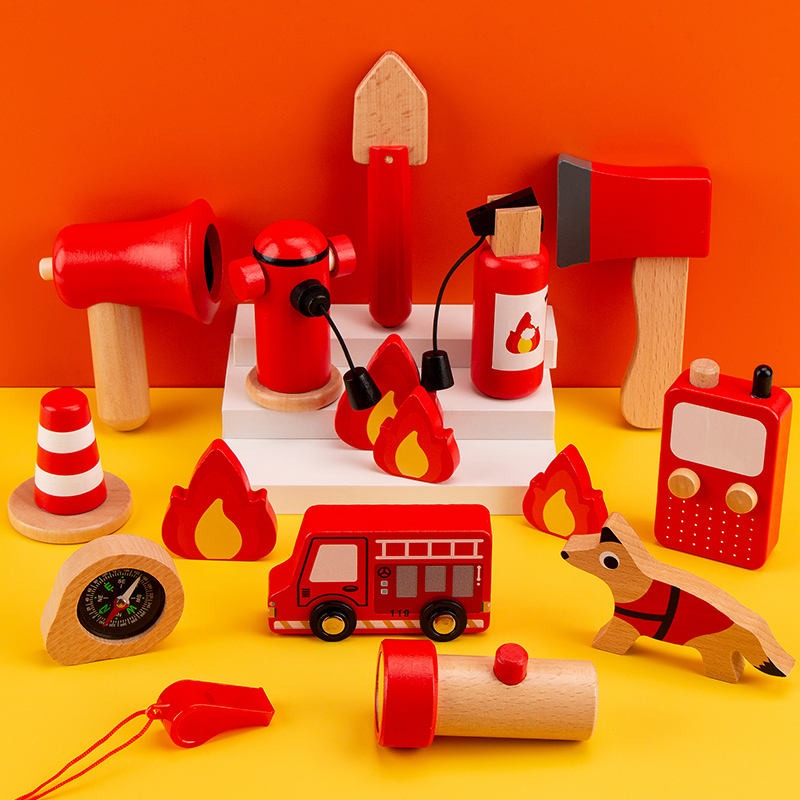 Wudly - Wooden Fire Fighter Set For Kids