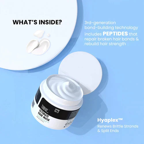ThriveCo Ultimate Hair Mask With Hyaplex™| For Dry, Lifeless, Frizzy, and Damaged Hair | Smooths Frizz, Repairs Damage, Hydrates & Strengthens Hair | 200 ml