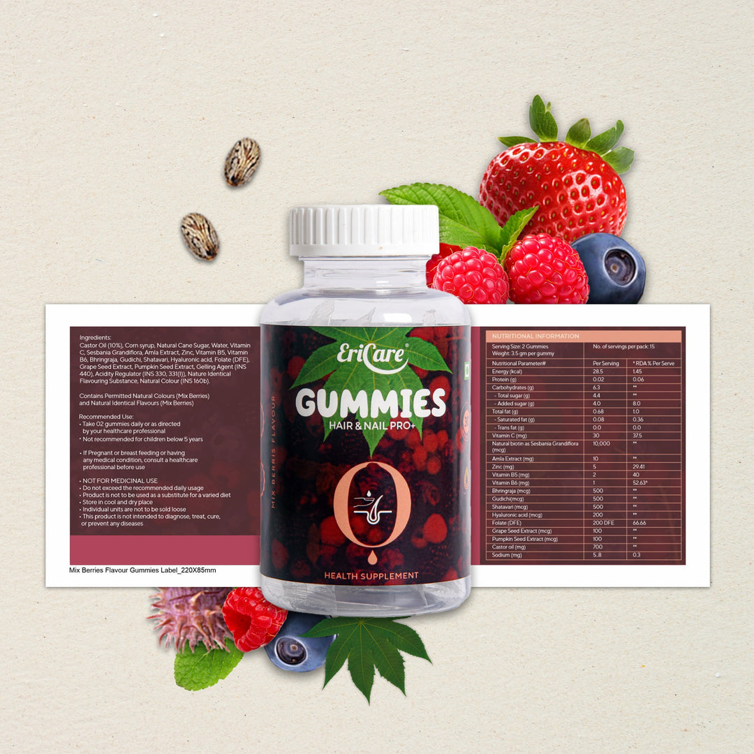 Hair and Nail Pro+ Gummies with Biotin | EriCare- 30N