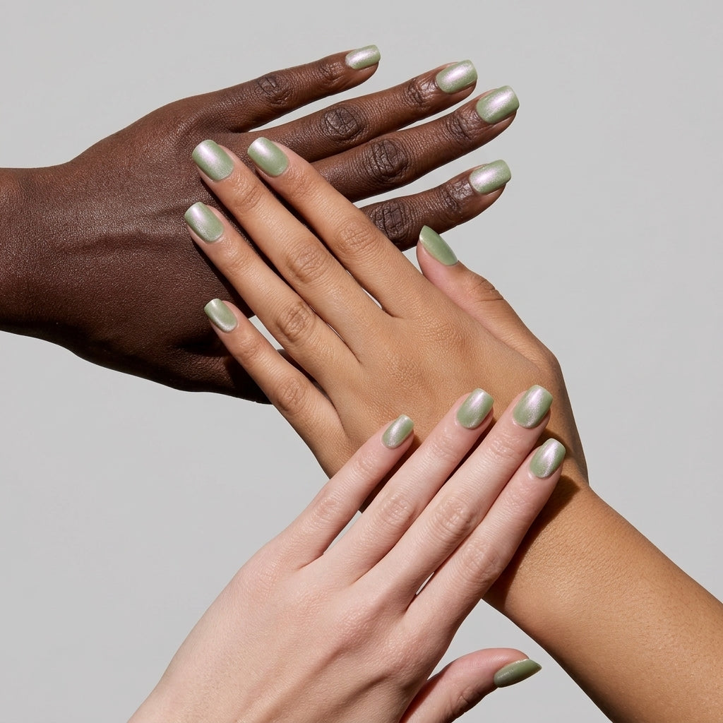 Pistachio Glaze | Medium Square, Press On Nails