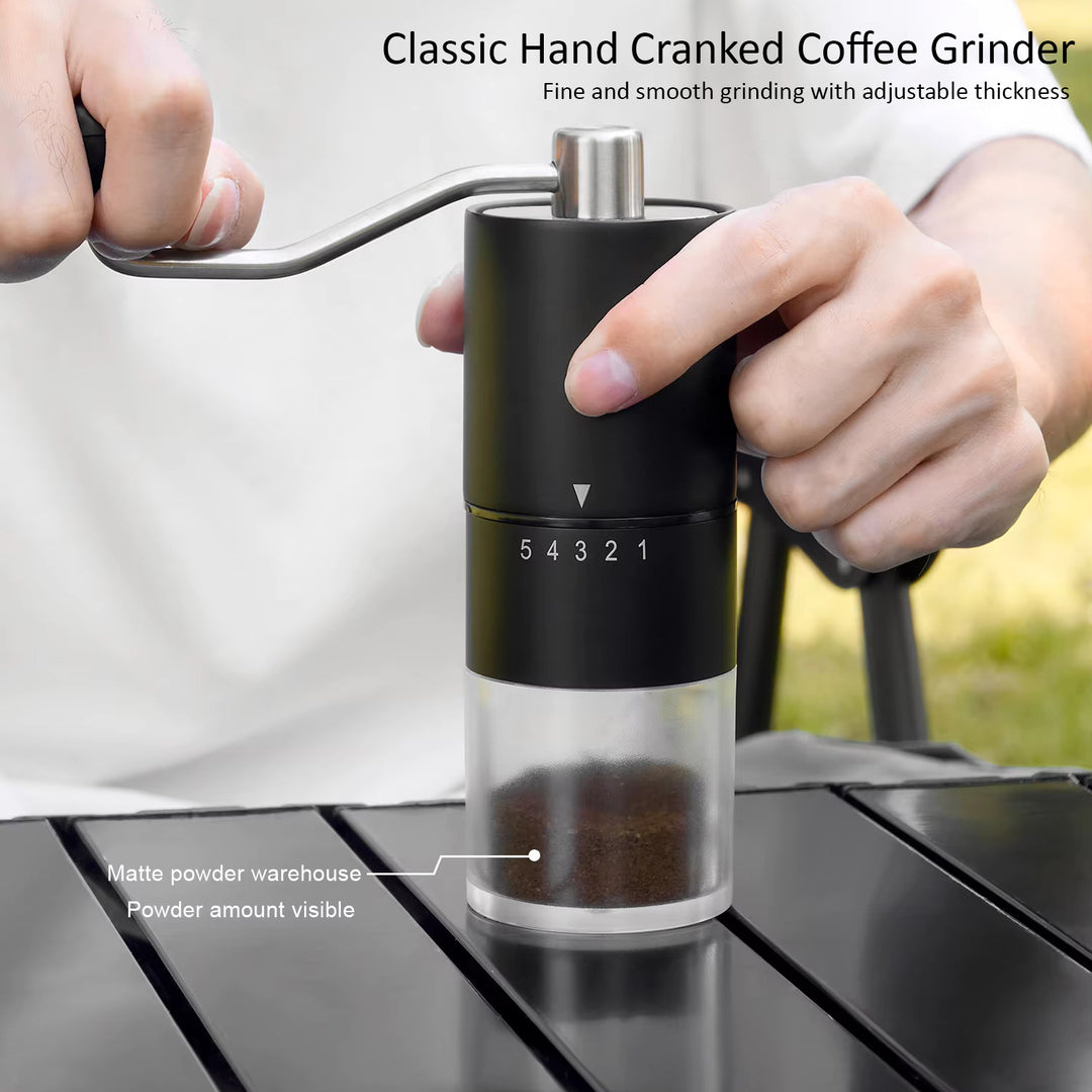 9-Piece Pour-Over Coffee Set I Gooseneck Kettlel I Manual Grinder l Chemex-Style Carafe I Stainless steel filter Dripper, Glass Cups, Bean Holders & Premium Digital Scale