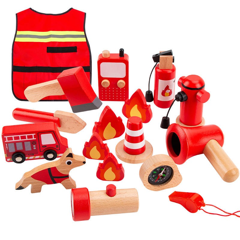 Wudly - Wooden Fire Fighter Set For Kids