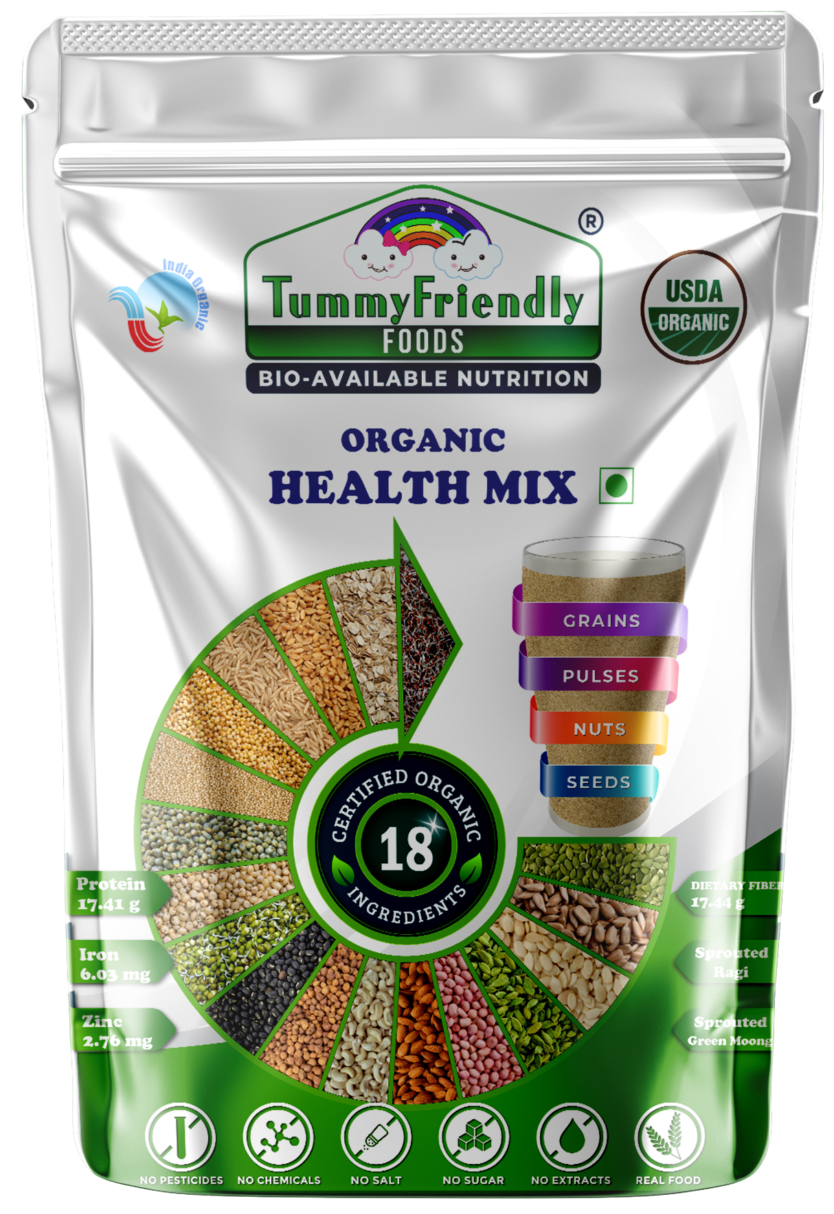 Organic Multigrain Health Mix | For Kids and Adults | 100g each (Pack of 4)
