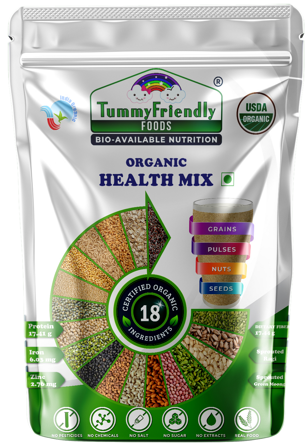 TummyFriendly Foods Organic Multigrain Health Mix | For Kids and Adults