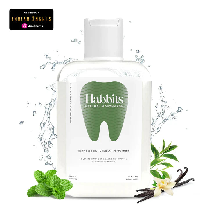 Habbits Sensitivity Relief Hemp Seed Oil, Vanilla Natural Mouthwash - Pack of 1