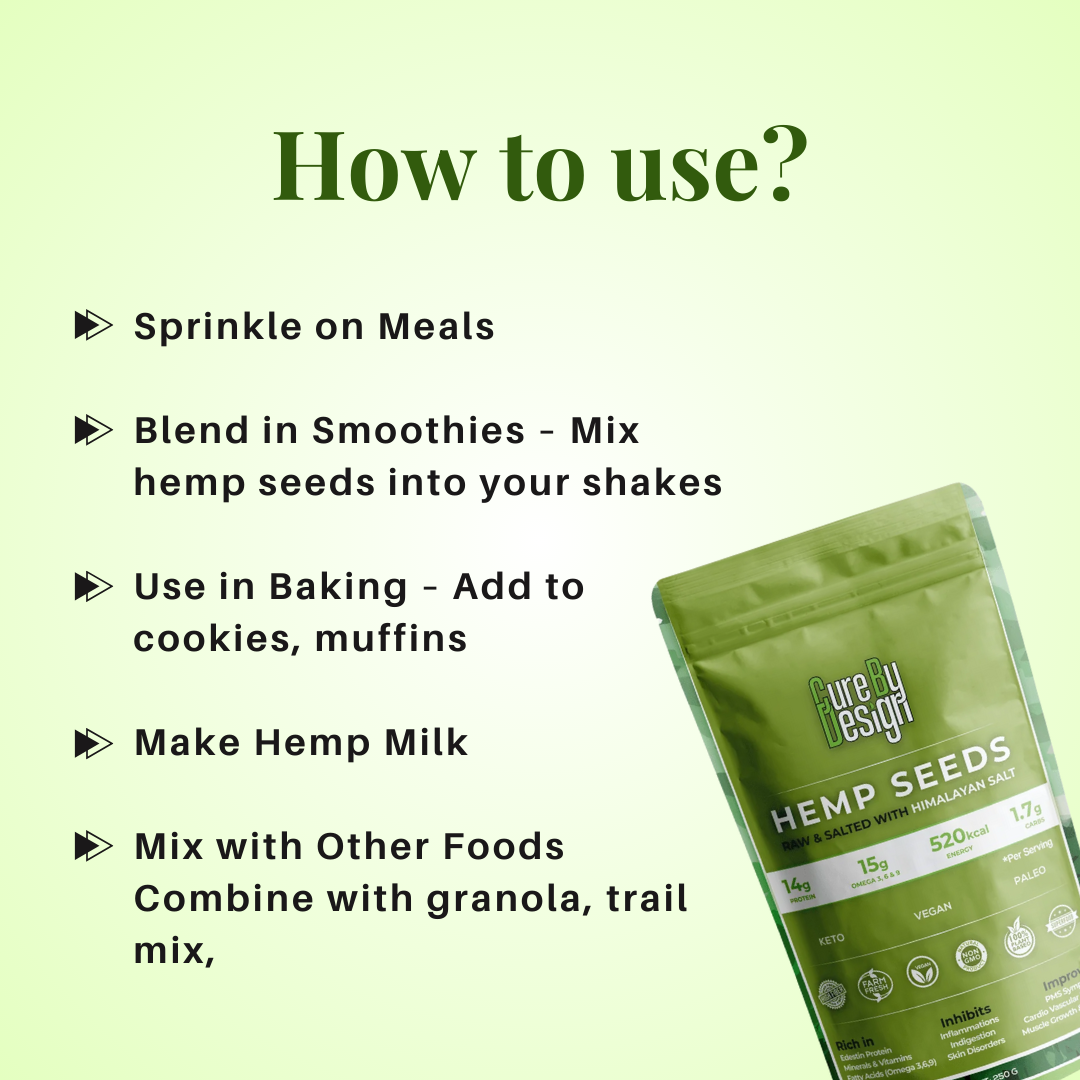 Cure By Design Hemp Seed Toasted with Pink Salt 250gm