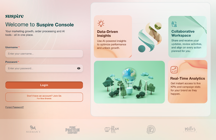 Brand Console dashboard