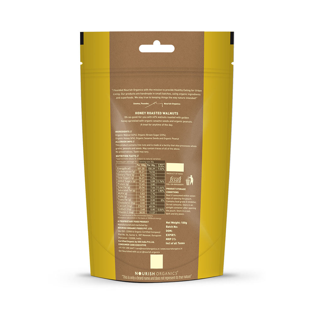 NOURISH ORGANICS Honey Roasted Walnuts