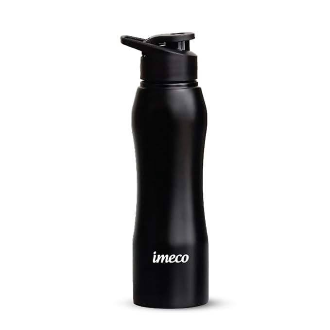 IMECO ECO-CURVE Stainless Steel Water Bottle 1 Litre - Leakproof, Rust-Free, & BPA-Free - Ideal for Gym, Office, School & Travel