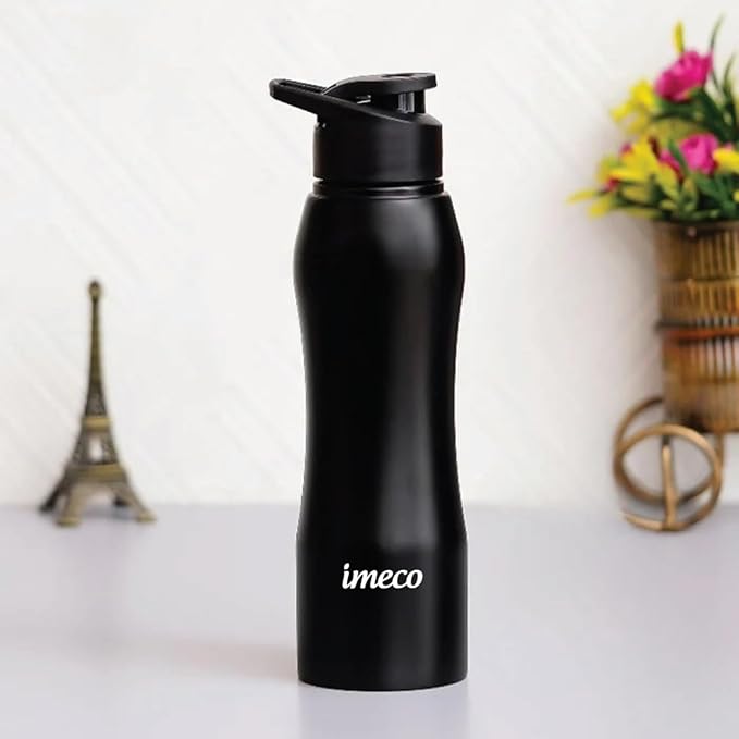 IMECO ECO-CURVE Stainless Steel Water Bottle 1 Litre - Leakproof, Rust-Free, & BPA-Free - Ideal for Gym, Office, School & Travel