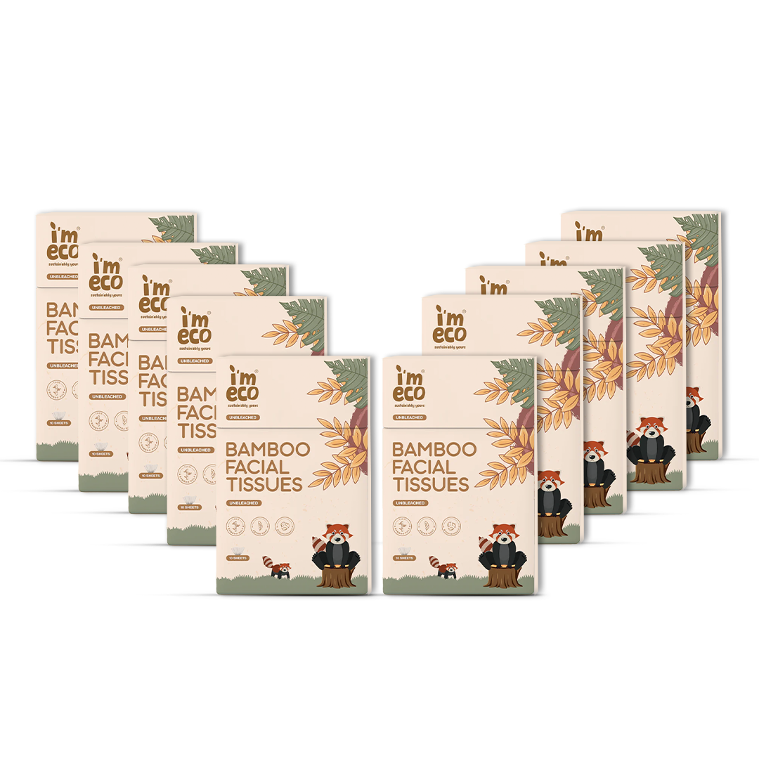 IMECO Bamboo Pocket Tissue - 10 Pulls Per Box - Ultra-Soft & Hypoallergenic - Travel-Friendly