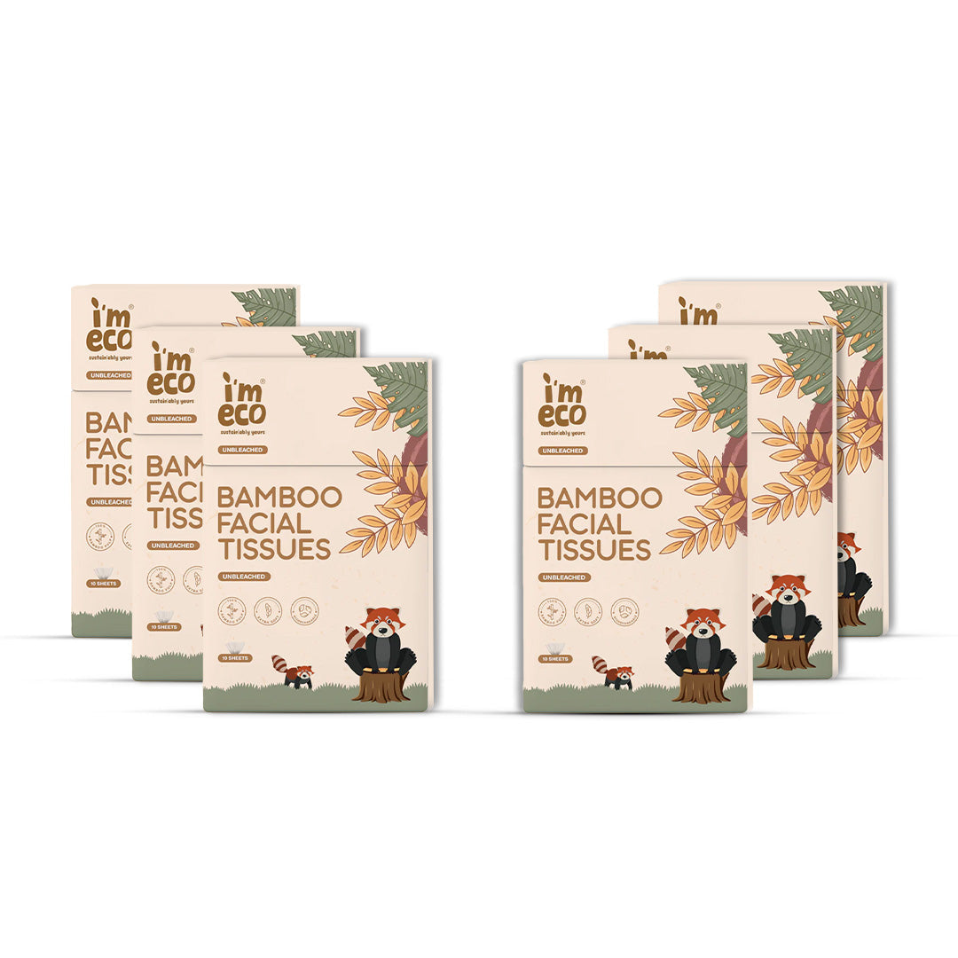 IMECO Bamboo Pocket Tissue - 10 Pulls Per Box - Ultra-Soft & Hypoallergenic - Travel-Friendly