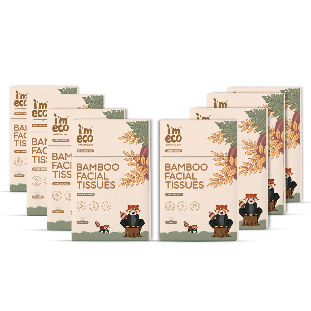 IMECO Bamboo Pocket Tissue - 10 Pulls Per Box - Ultra-Soft & Hypoallergenic - Travel-Friendly