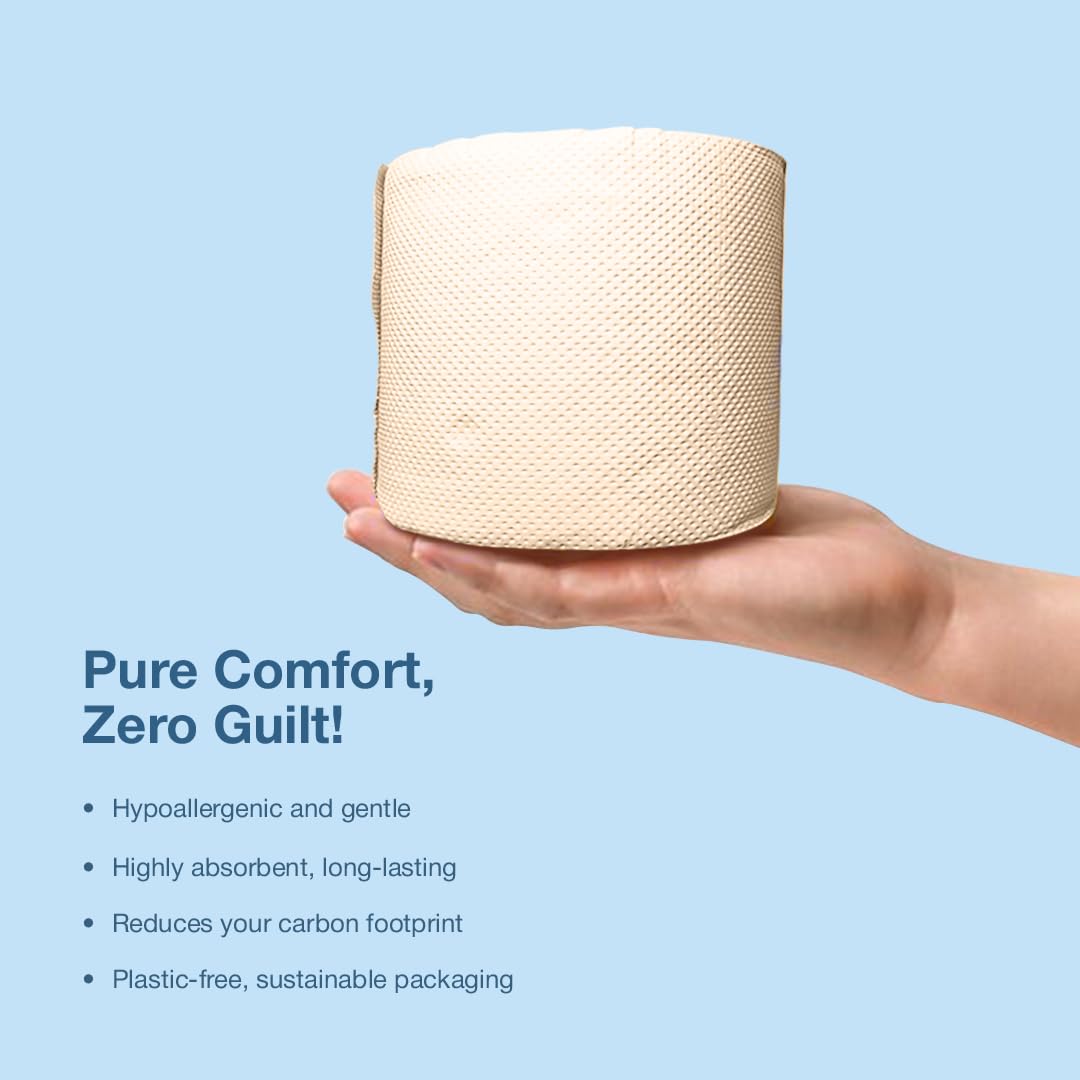 IMECO Soft 3 Ply Bamboo Toilet Paper Rolls - Unbleached & Eco-Friendly - 220 Pulls Each