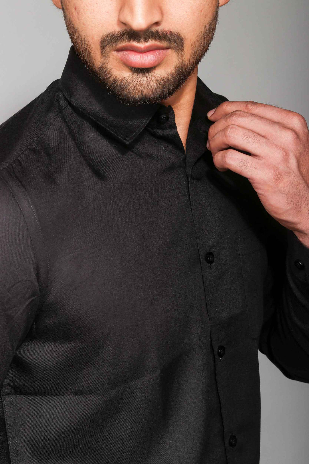 Earthy Route Jet Black · Full Sleeve Shirt