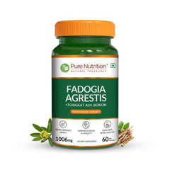 Pure Nutrition Fadogia Agrestis + Tongkat Ali + Boron  | 60 Veg Capsules | Herbal Dietary Supplement