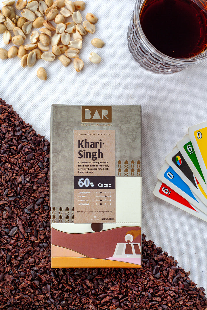 BAR Khari Singh 60% – Mangalore Origin Dark Chocolate – 80 gm