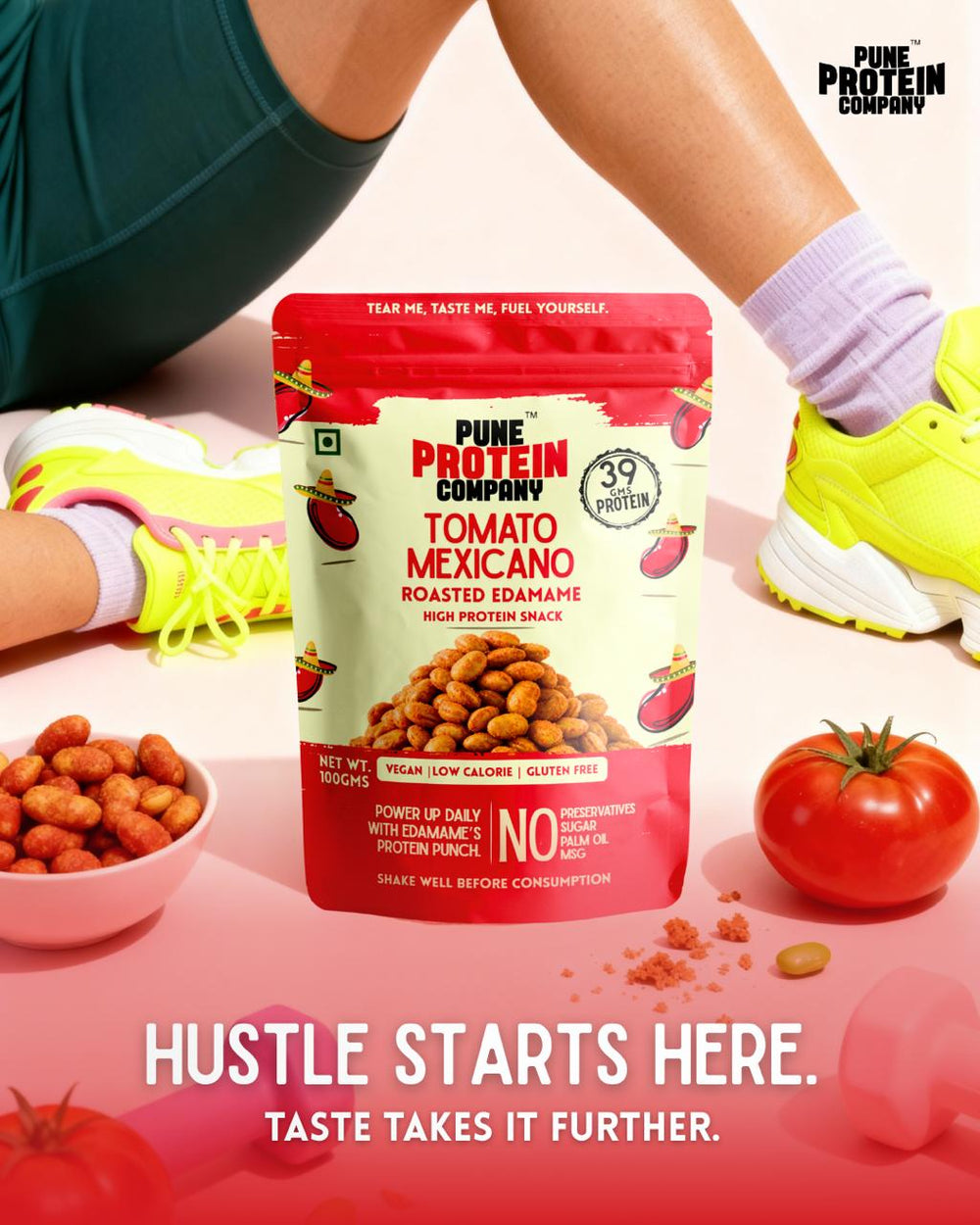Pune Protein Company Tomato Mexicano Roasted Edamame | 39g Protein
