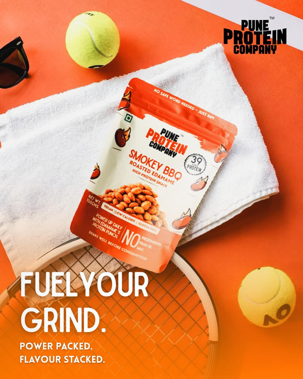 Pune Protein Company Smokey BBQ Roasted Edamame | 39g Protein