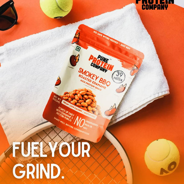 Pune Protein Company Smokey BBQ Roasted Edamame | 39g Protein