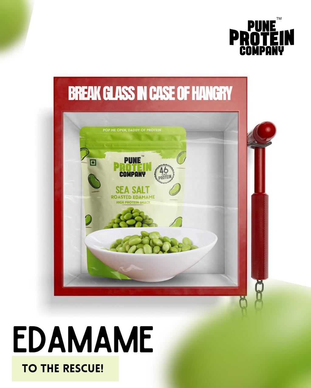 Pune Protein Company Sea Salt Roasted Edamame | 46g Protein
