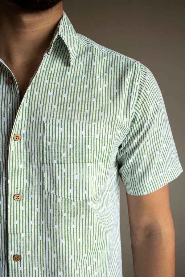 Earthy Route Green Lakeer · Half Sleeve Shirt
