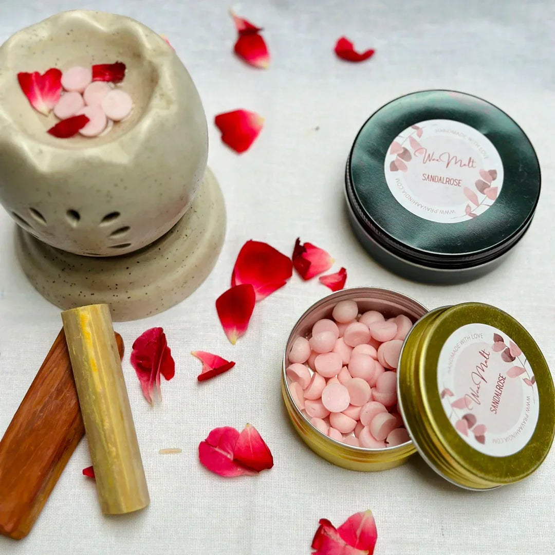 Pravaah Sandalrose Wax Melt Beads  | Handmade in Pure Soy Wax