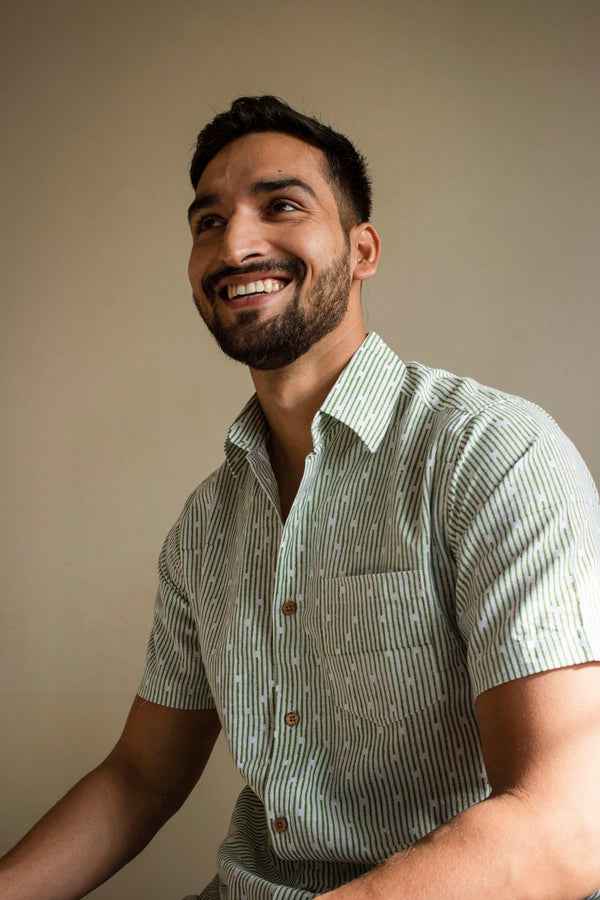 Earthy Route Green Lakeer · Half Sleeve Shirt