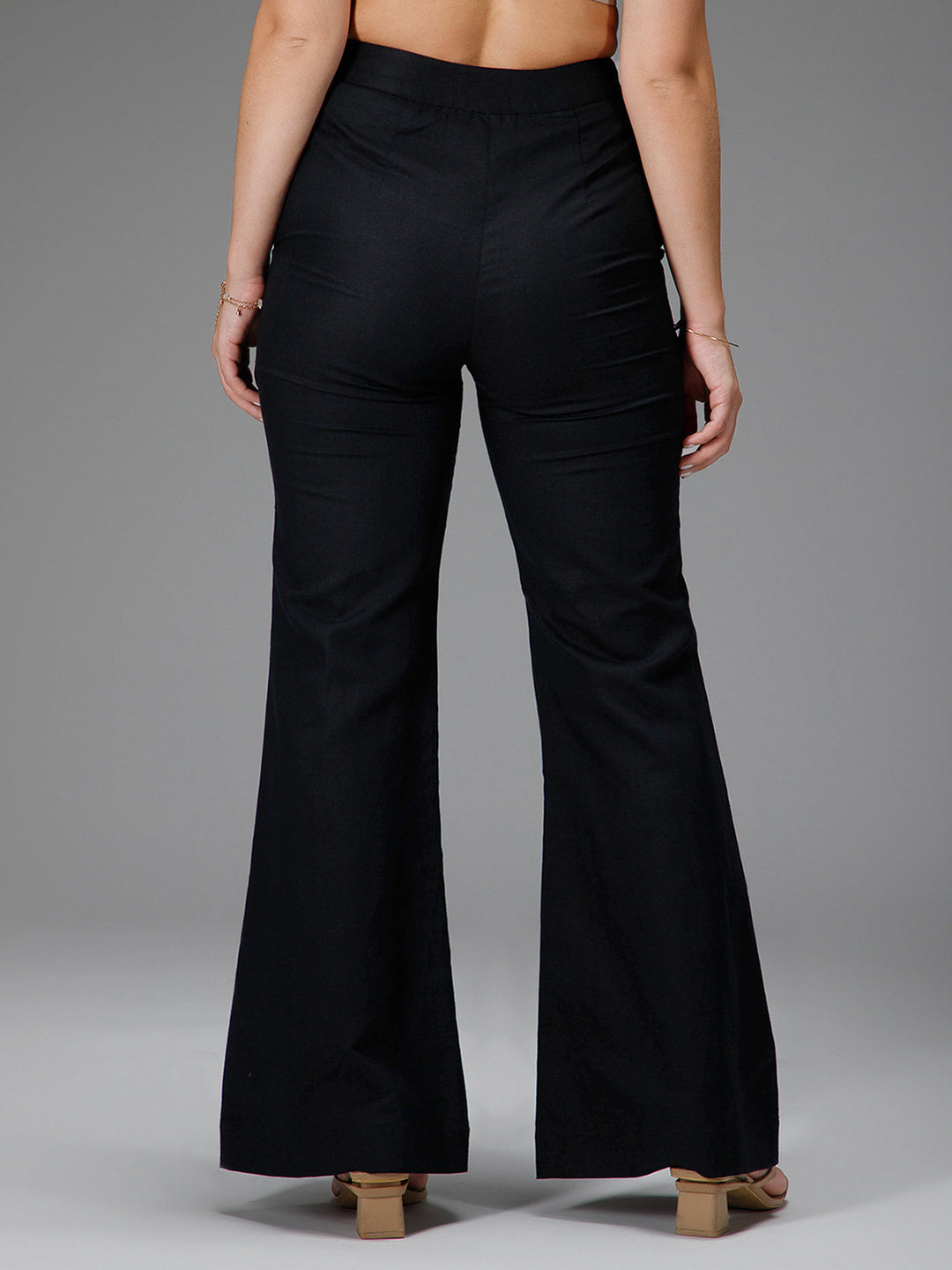 B77 NUIT Cotton Linen Boot-Leg Pants