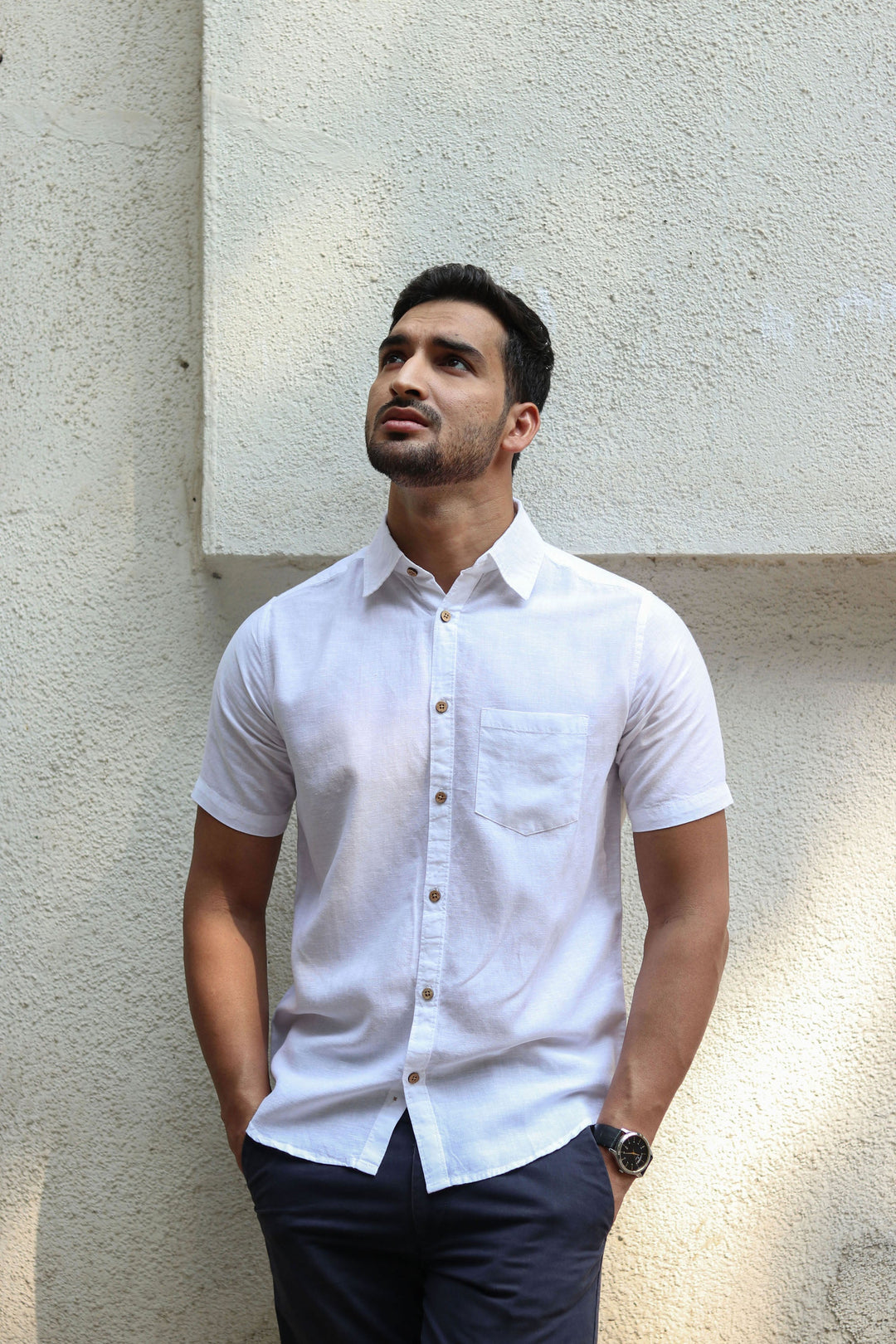 Earthy Route Snow white · half sleeve shirt