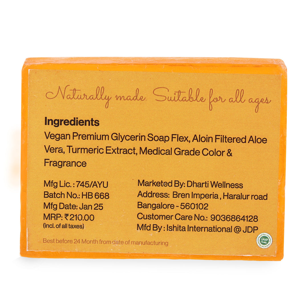 Turmeric Soap -  Organic | Natural | Caustic - Soda Free | Anti - Inflammatory | Anti - Pigmentation | For Radiant Skin | Reduces Redness and Irritation