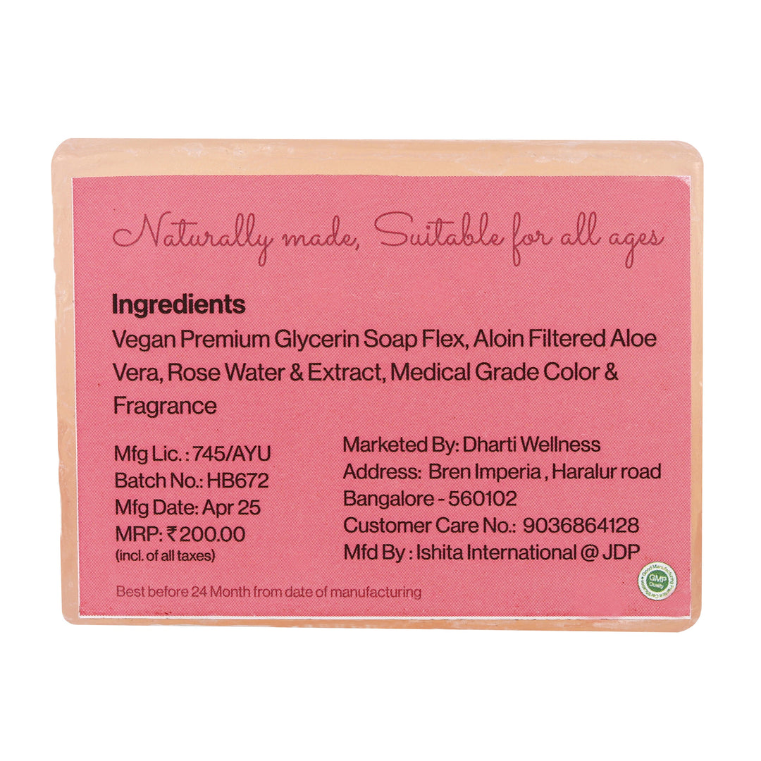Rose Soap -  Organic | Natural | Caustic - Soda Free | Brightening | Glow | Nourishing | Rich In Antioxidants | Mood Lifting Ritual
