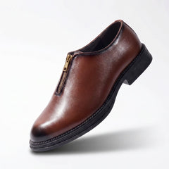 Monkstory Atelier 1937 Zip Up Oxford Slip-Ons – Brown