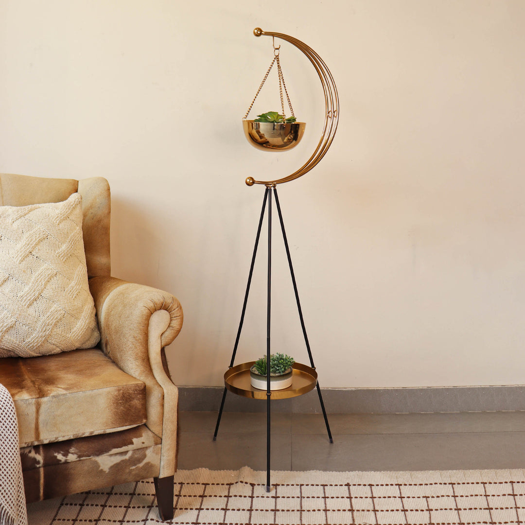 Muun Home tripod planter - Black and Gold
