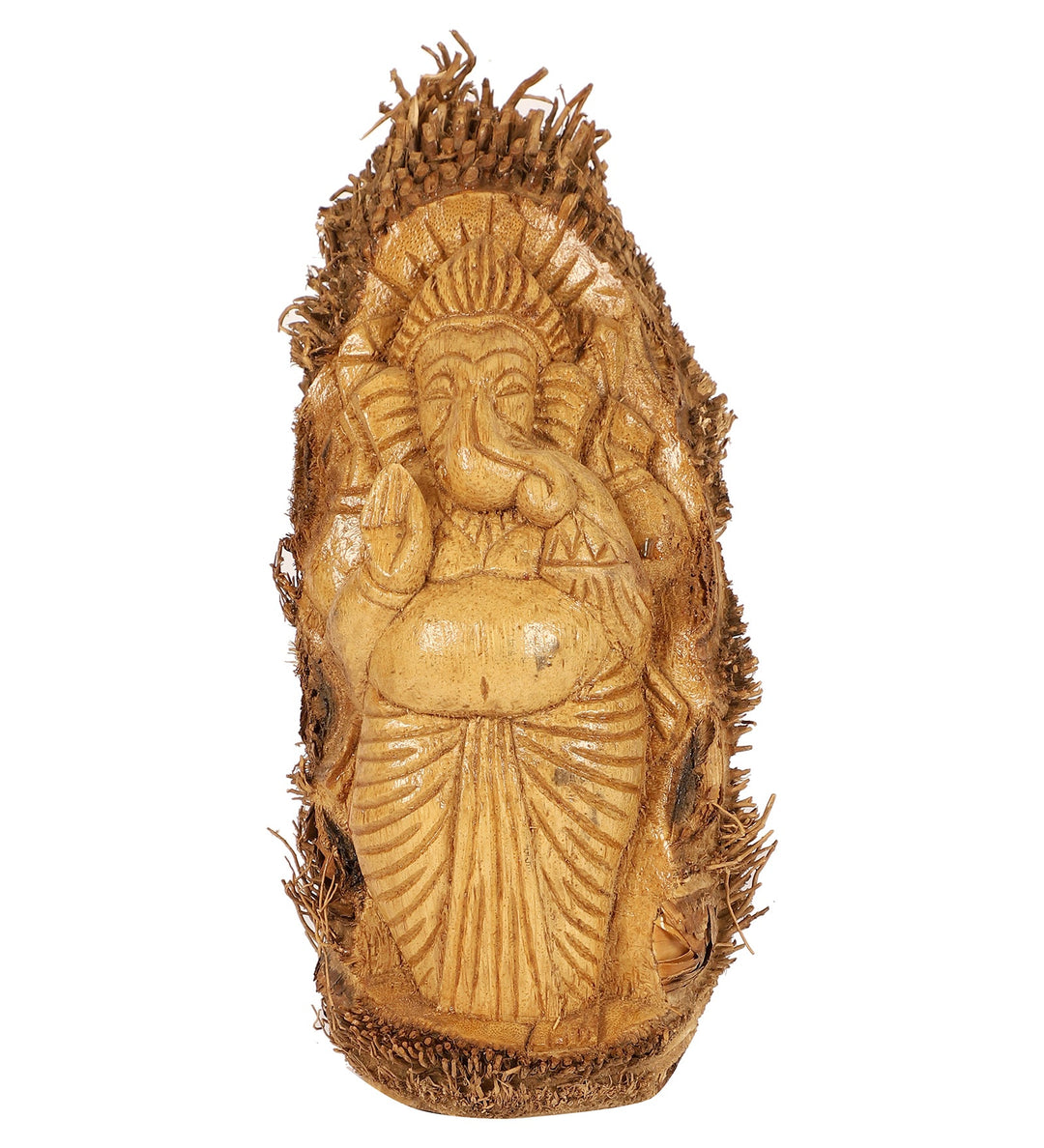 Hand-carved Bamboo Root Idol - Ganesha