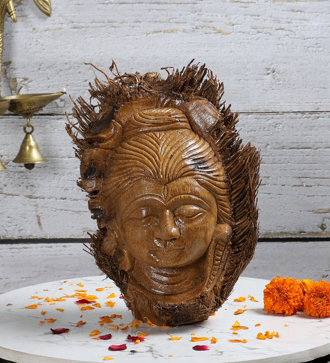 Hand-carved Bamboo Root Idol - Shiva