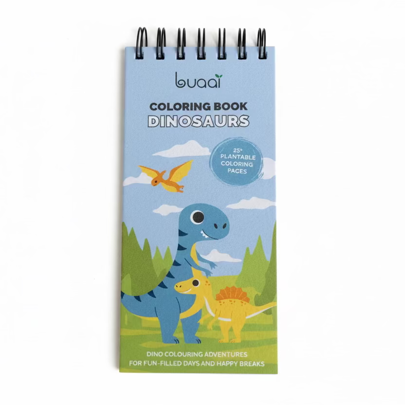 Dinosaurs Plantable Colouring book