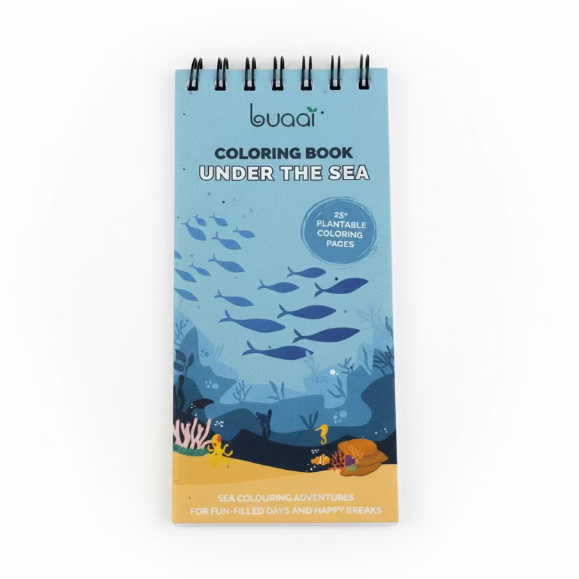 Under the Sea Plantable Colouring book