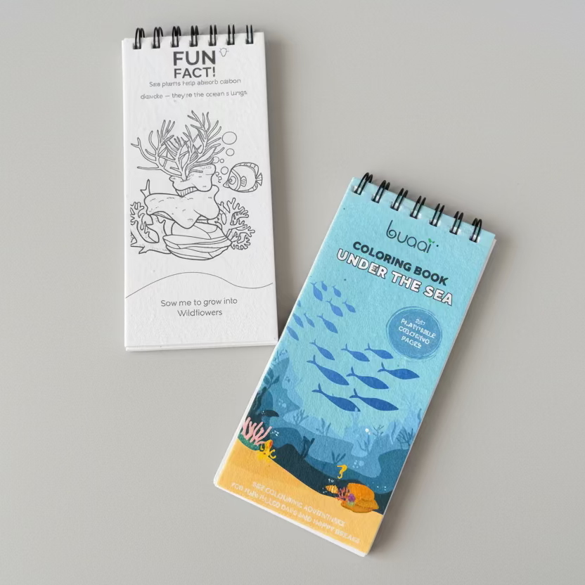 Under the Sea Plantable Colouring book