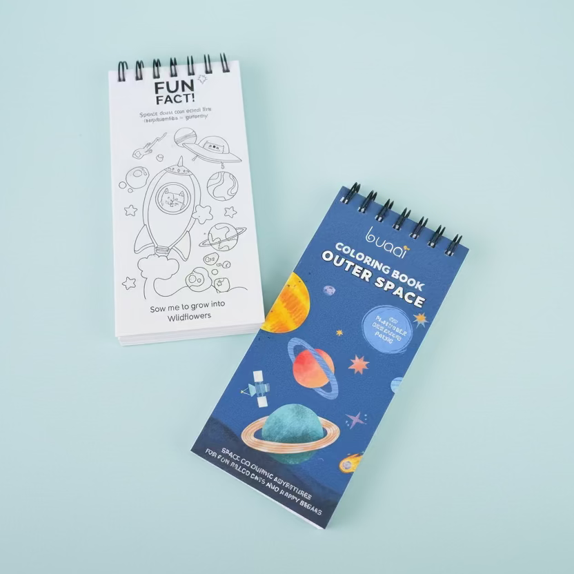 Outer Space Plantable Colouring book