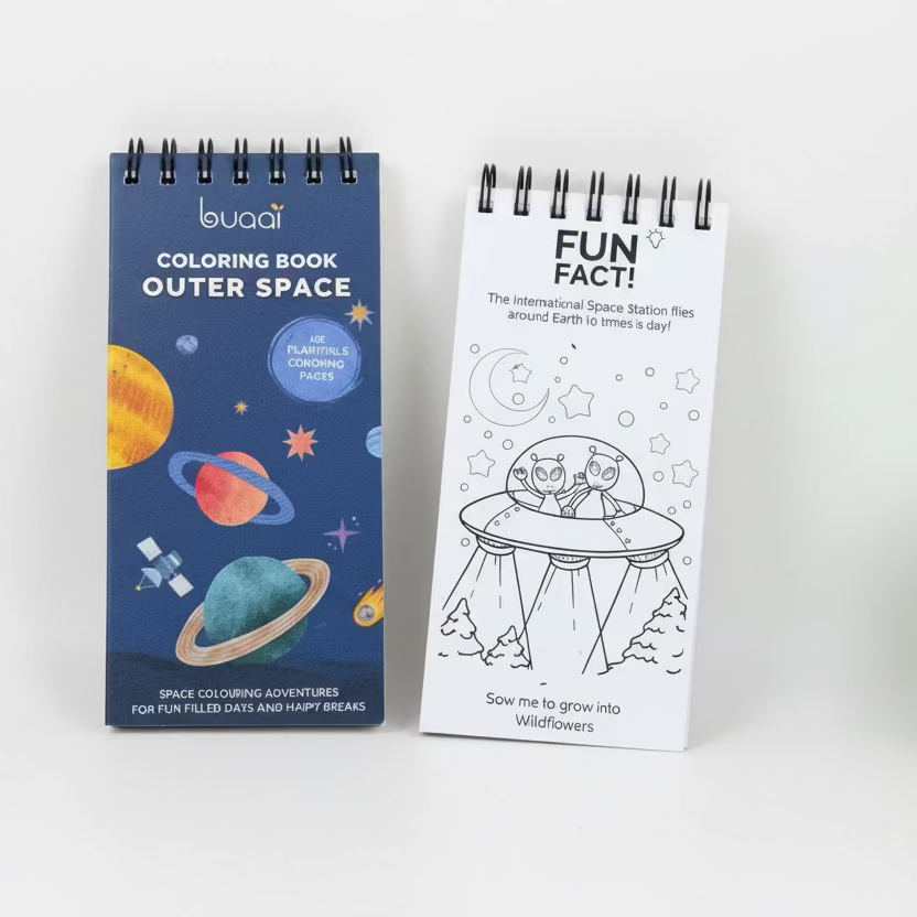 Outer Space Plantable Colouring book