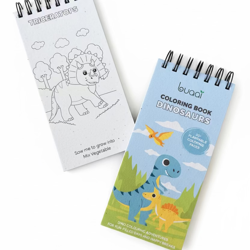 Dinosaurs Plantable Colouring book