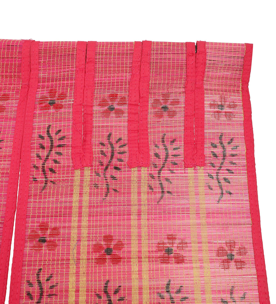 Three Panel Bamboo Curtain - Pink