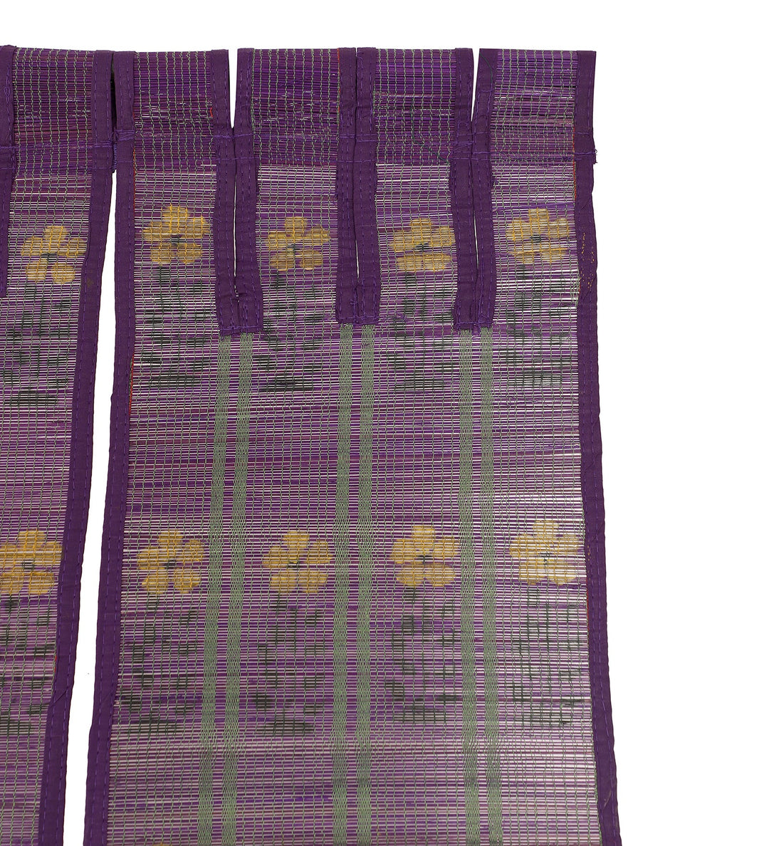 Three Panel Bamboo Curtain - Purple