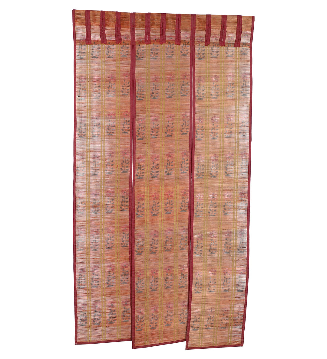 Three Panel Bamboo Curtain - Brown
