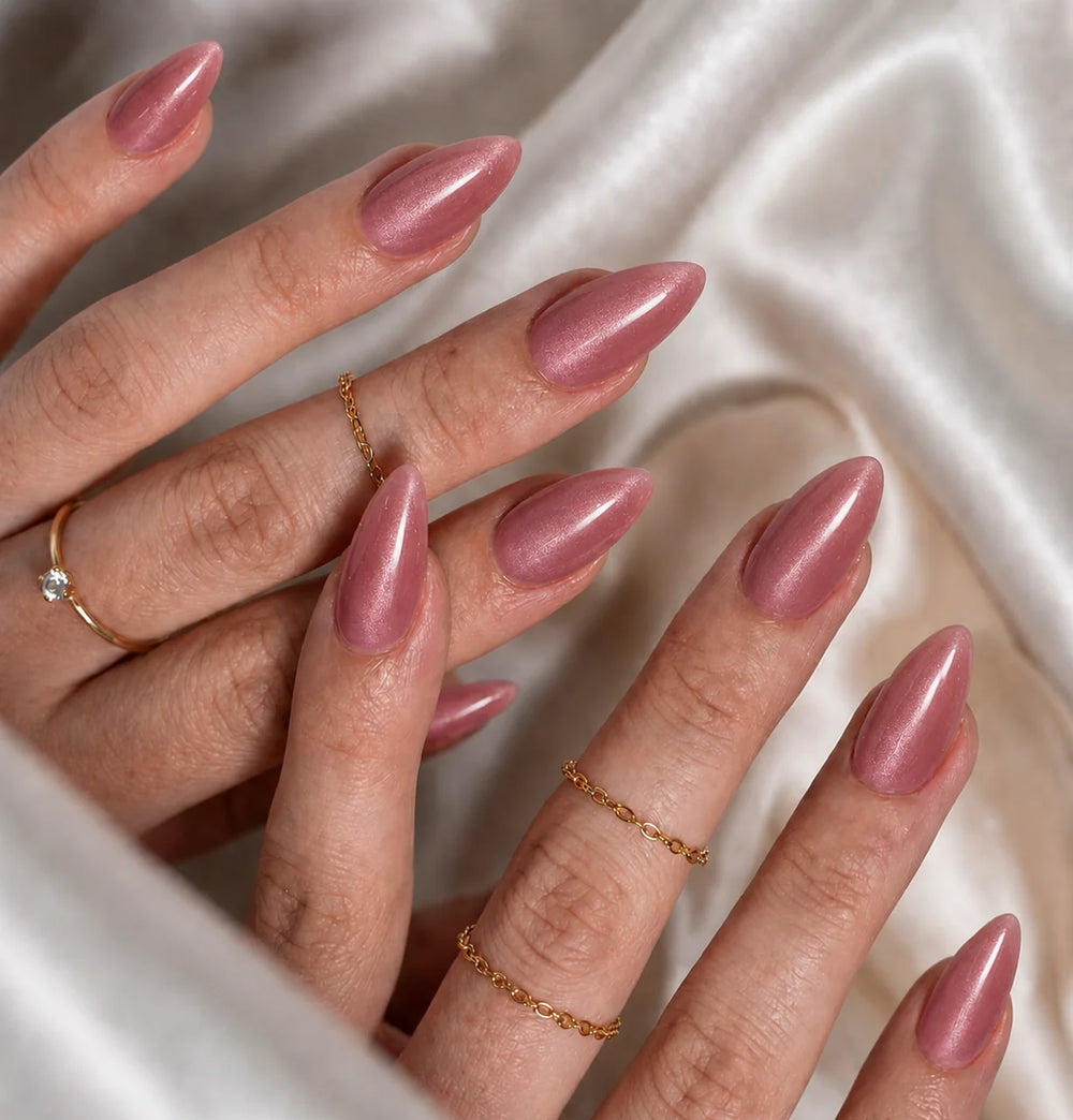 Gush Beauty Midnight Merlot | Medium Almond | Press On Nails