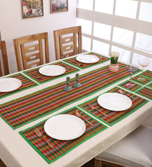 Bamboo Dining Mats - Multi Green (Set of 13)