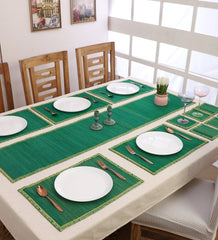 Bamboo Dining Mats - Green (Set of 13)
