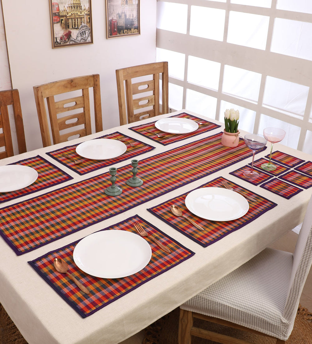 Bamboo Dining Mats - Multi Purple (Set of 13)