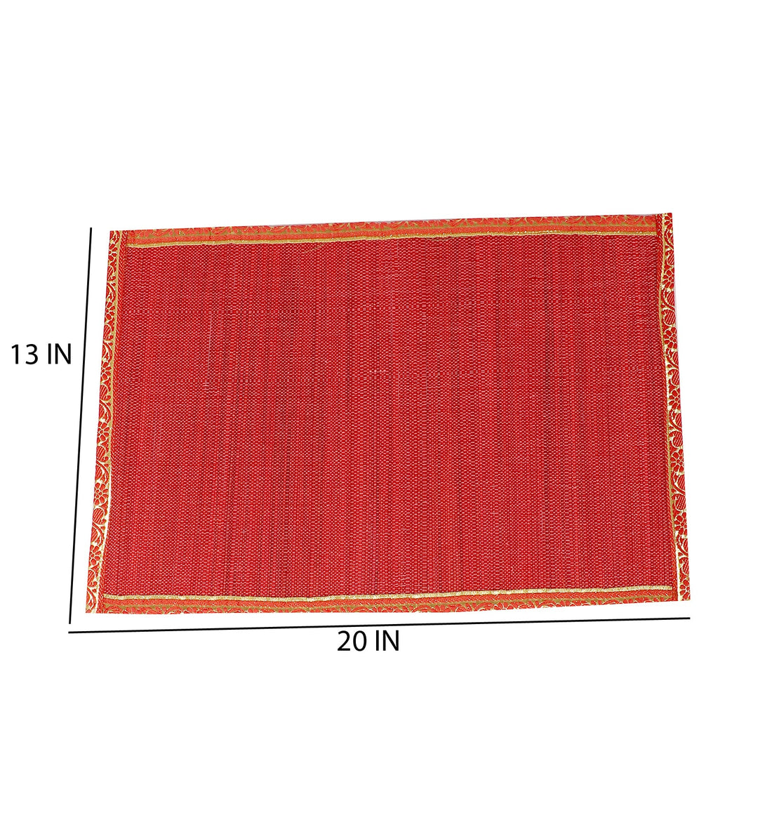 Bamboo Dining Mats - Red  (Set of 13)